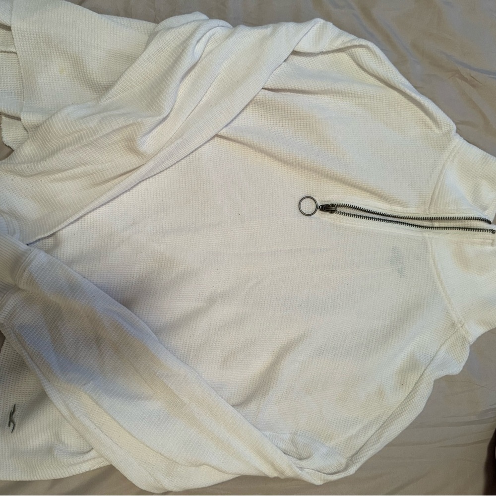 Cream Quarter-Zip Pullover